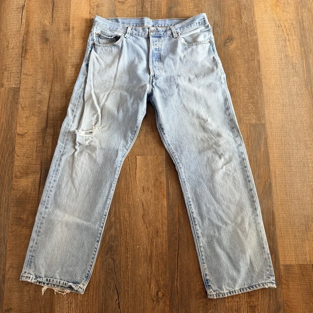 Vintage Y2K Levis 501 Jeans 36x30 Mens Distressed Grunge Button Fly 2002